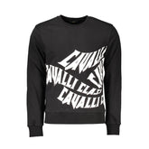 Cavalli Class Black Cotton Men Sweater -   -  Cavalli Class.